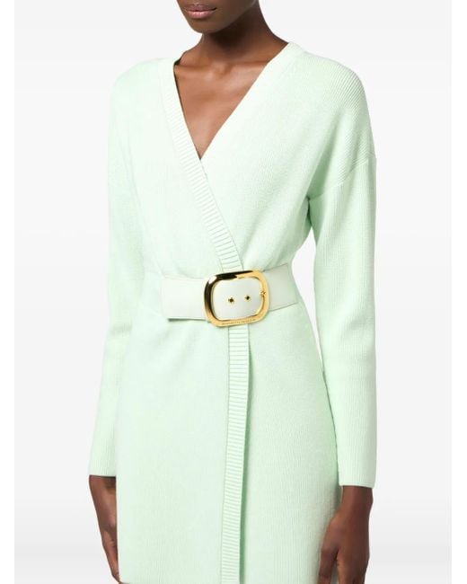 Elisabetta Franchi Ribgebreide Mini-Jurk in het White