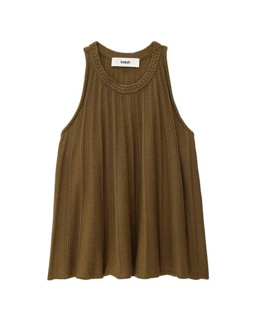 Ba&sh Natural Serres Pointelle-Knit Tank Top