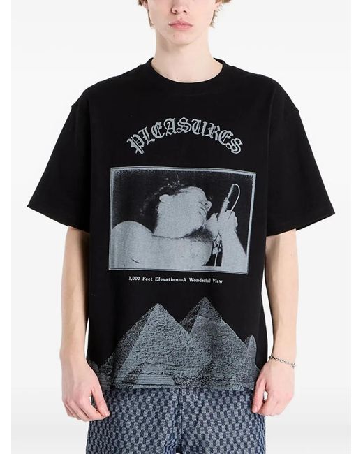 Pleasures Black Elevation Heavyweight T-Shirt for men