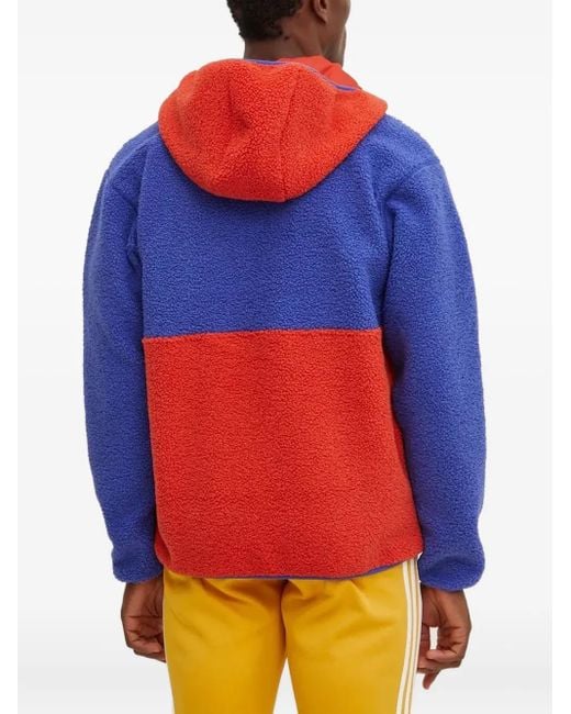Columbia Blue Colour-Block Hooded Fleece for men