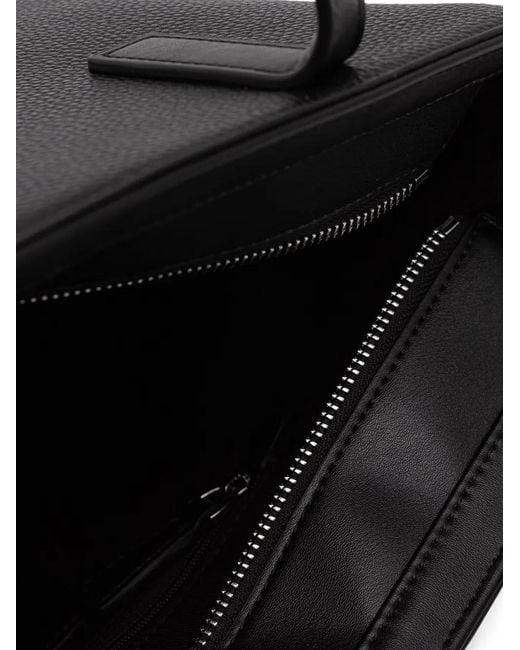 Karl Lagerfeld Black Logo-Plaque Zip-Detail Tote Bag