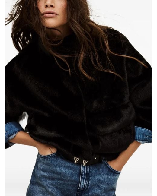 Ba&sh Black Paros Pockets Buttoned Coat