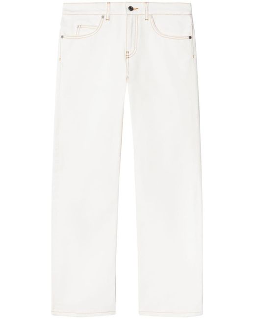 Off-White c/o Virgil Abloh White Straight-Leg-Jeans mit Kontrastnaht