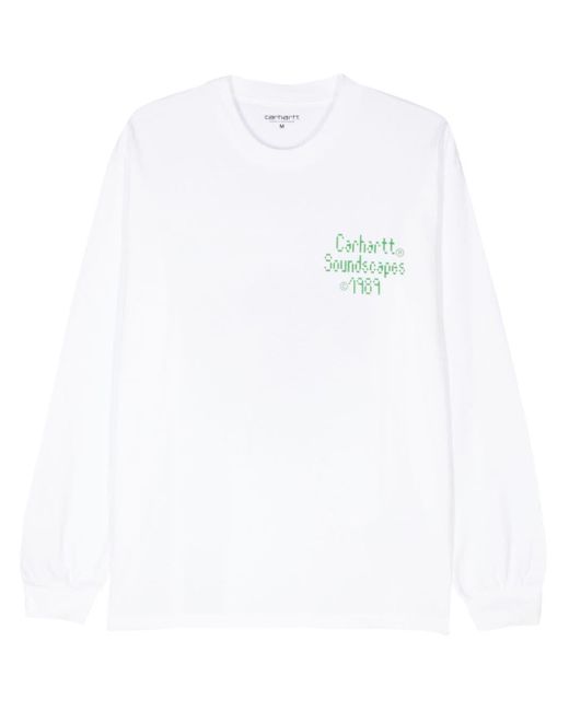 Carhartt White Soundface Long-sleeve T-shirt for men