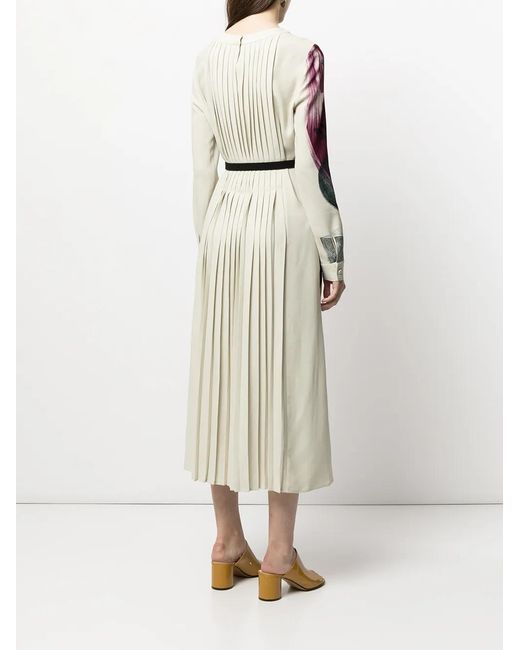 Ports 1961 White Floral-Print Midi-Dress