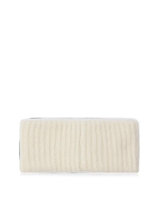 Pinko Natural Ribbed Logo-Patch Headband