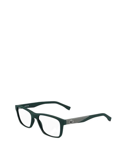 Lacoste Black Rectangle-Frame Glasses for men