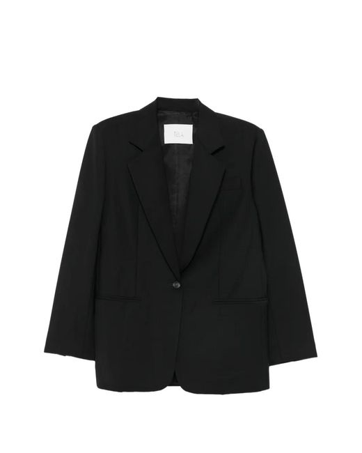Tela Black Diver Notched-Lapel Blazer