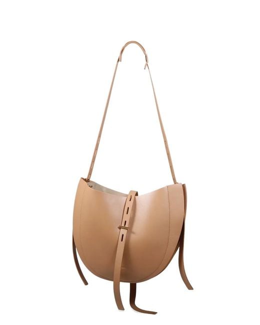 MINOBOSSI Natural Lizzie Buckle Strap Shoulder Bag