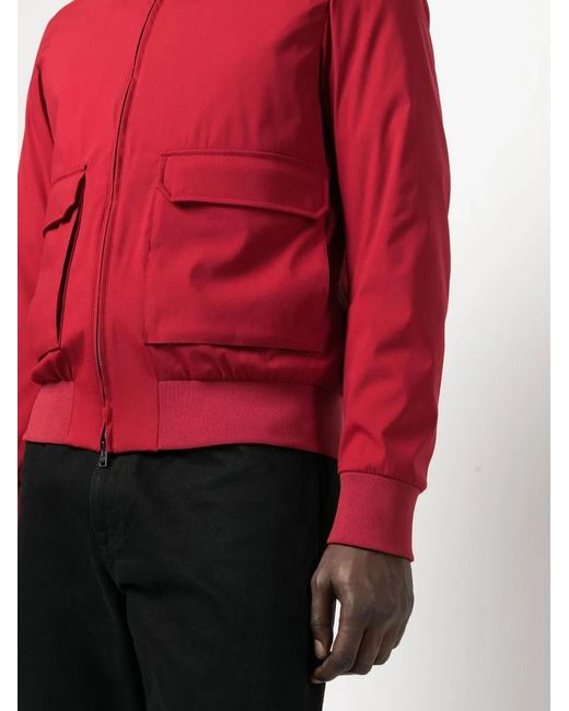 Herno Red Zip-Up Bomber Jacket for men