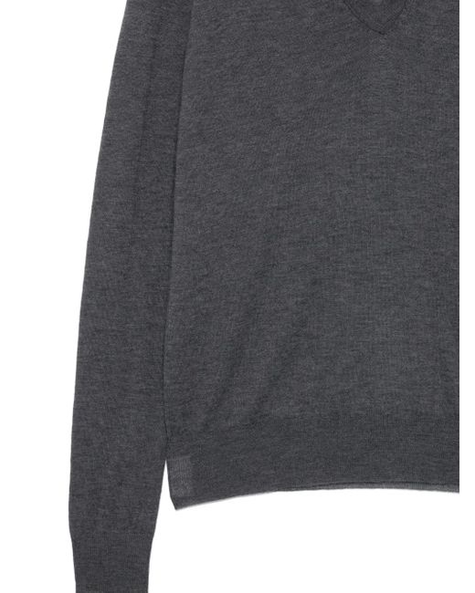 Joseph Gray V-Neck Wool Sweater