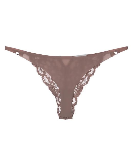 Fleur du Mal Natural Charlotte Lace Seamless String Cheeky