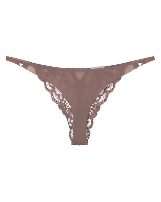 Fleur du Mal Natural Charlotte Lace Seamless String Cheeky