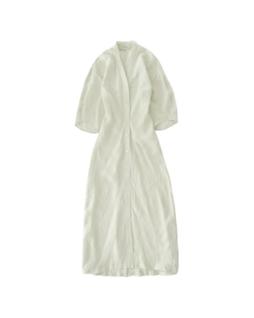 Studio Nicholson White Midi Yosha Banana-Curve Dress