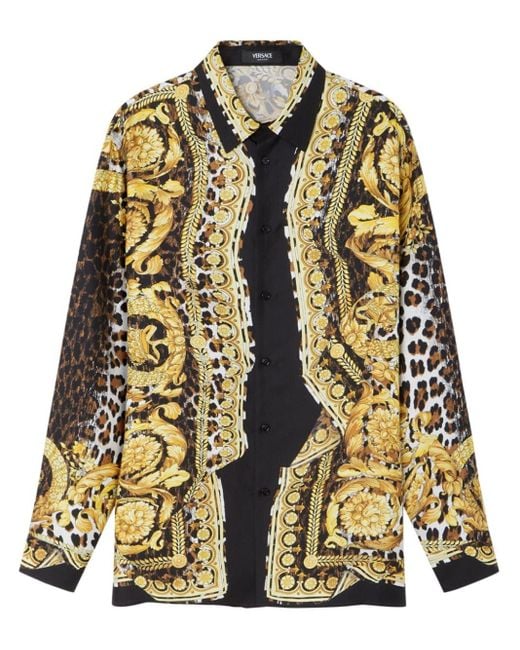 Versace Metallic Wild Barocco Silk Shirt for men