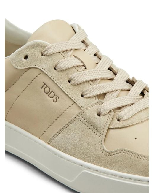 Tod's White Panelled Leather Sneakers for men