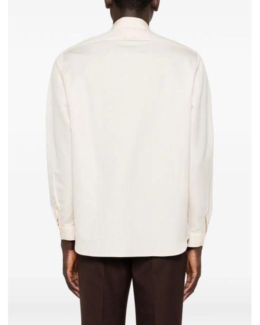 Lardini White Collared Long-Sleeve Shirt for men