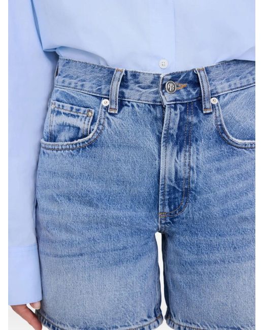 Anine Bing Blue Heath Denim Shorts