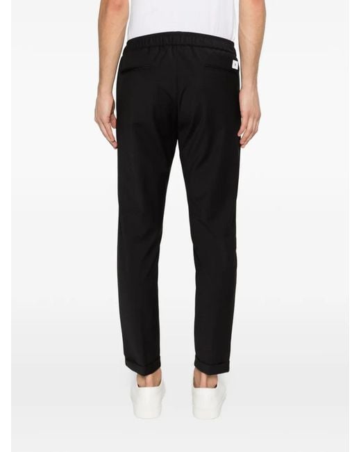 Pmds Black Elasticated-Waist Turn-Up Trousers for men