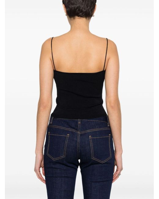 DSquared² Black Gestricktes Cropped-Top
