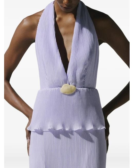 Baobab Purple Pleated Merida Maxi Dress