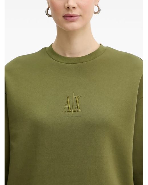 ARMANI EXCHANGE Green Logo-Embroidered Sweatshirt