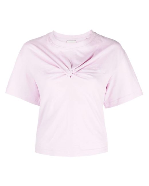 Isabel Marant Pink Zuria Knot-detail Organic Cotton T-shirt
