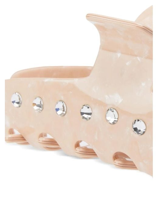 Maison Michel Pink Crystal-Embellished Hair Clip