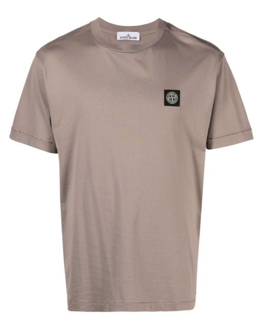 Stone Island T-Shirt mit Logo-Patch in Purple für Herren