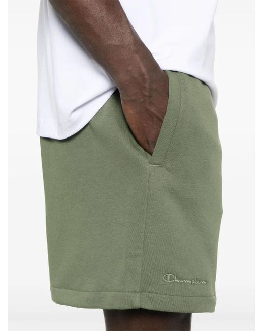 Champion Green Logo-Patch Shorts for men