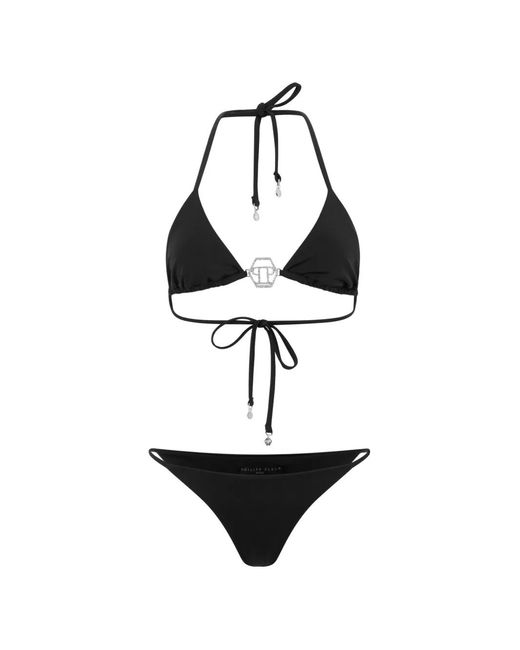 Philipp Plein White Bikini À Plaque Logo