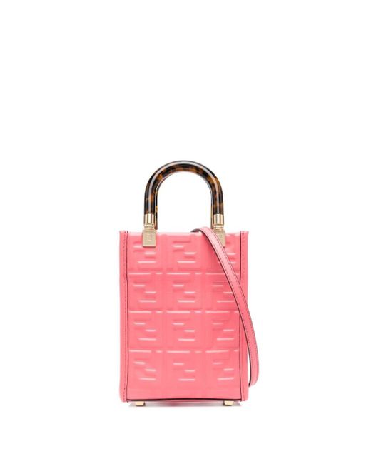 Fendi Pink Handtasche mit Monogramm-Prägung