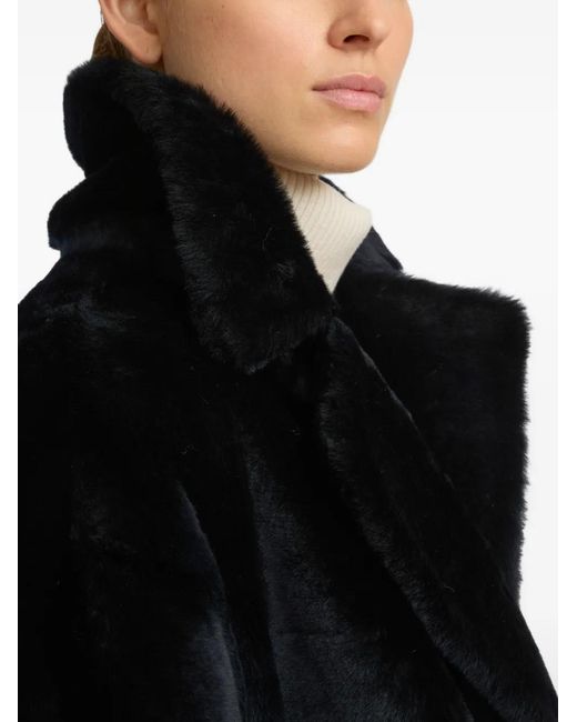 Yves Salomon Black Shearling Pea Jacket