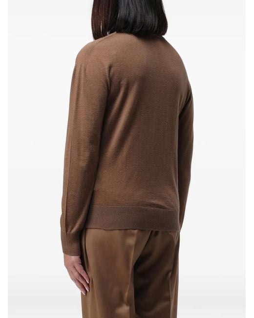 Pull À Col Montant Kiton en coloris Brown