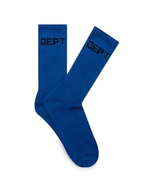 GALLERY DEPT. Blue Logo-Print Ribbed Socks for men