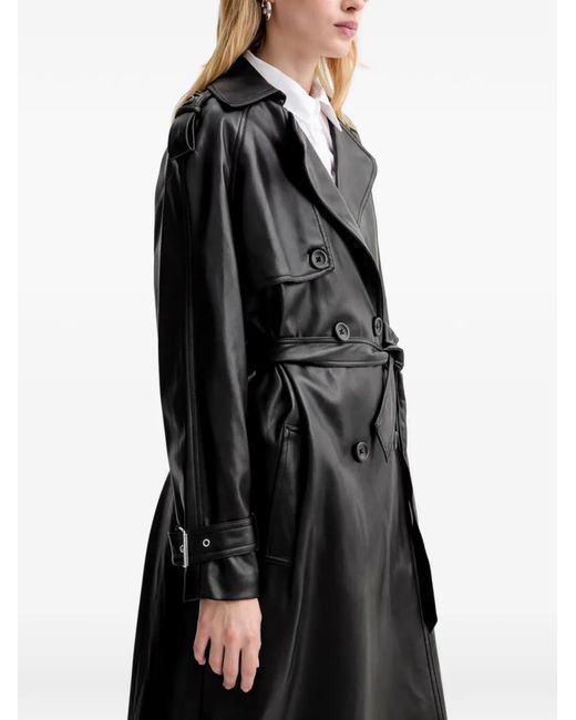 Guess Black Buttoned Belted Coat