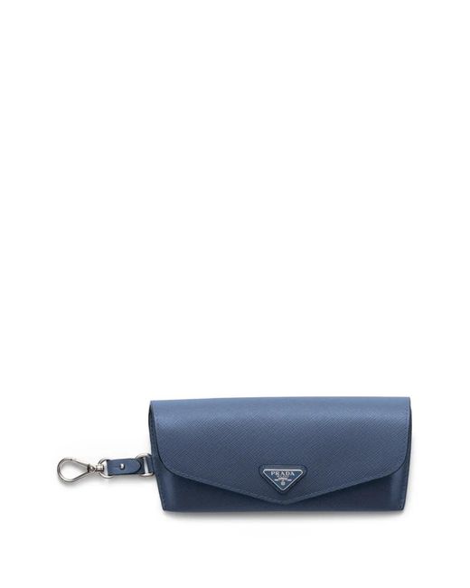 Prada Blue Saffiano Leather Eyeglasses Case for men