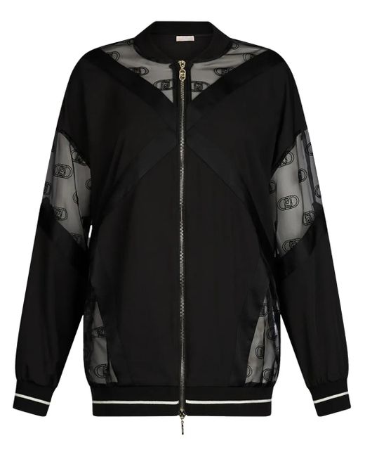 Chaqueta bómber con monograma Liu Jo de color Black