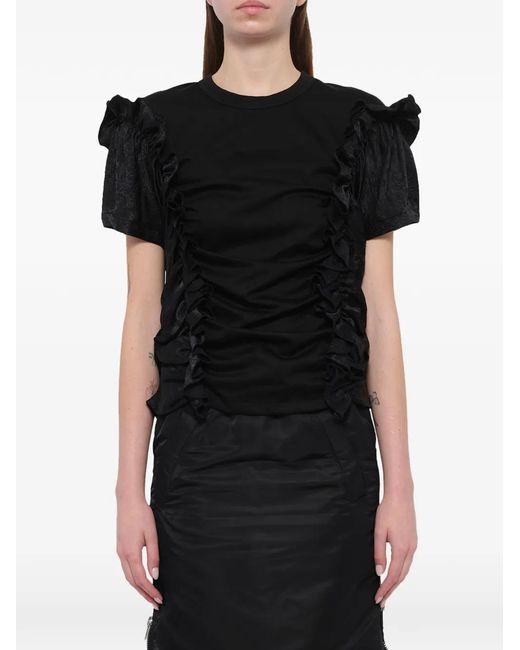 Noir Kei Ninomiya Black Ruffled T-Shirt
