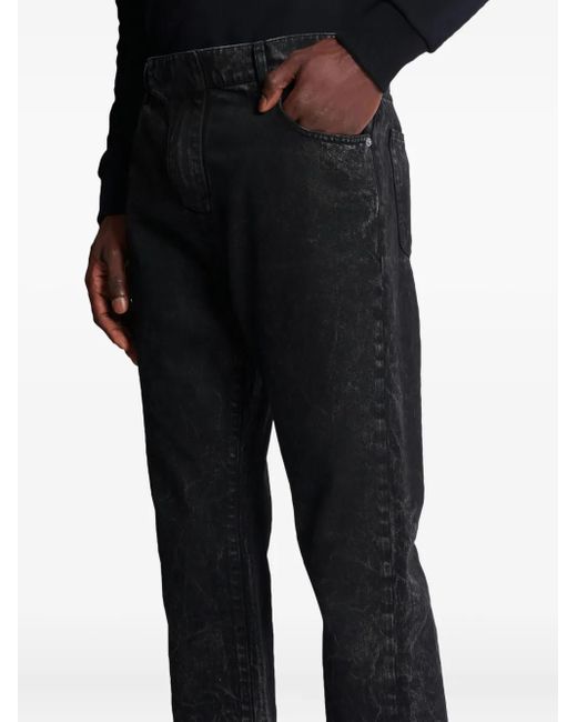 Balmain Black Acid-Wash Jeans for men