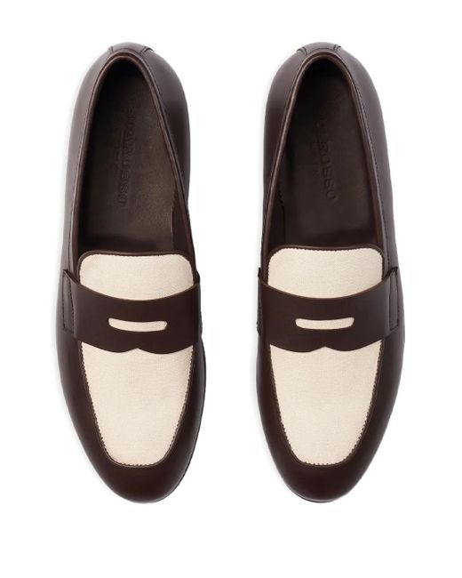 Scarosso Brown Austin Leather Penny Loafers for men