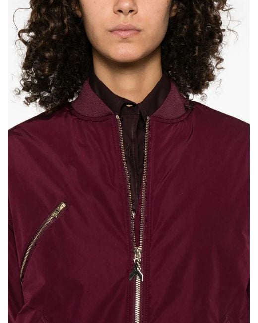 Patrizia Pepe Purple Zip-Up Bomber Jacket
