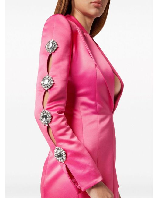 Philipp Plein Mini-jurk Verfraaid Met Kristallen in het Pink