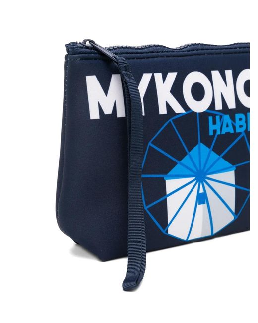 Mc2 Saint Barth Blue Aline Logo-Print Clutch Bag