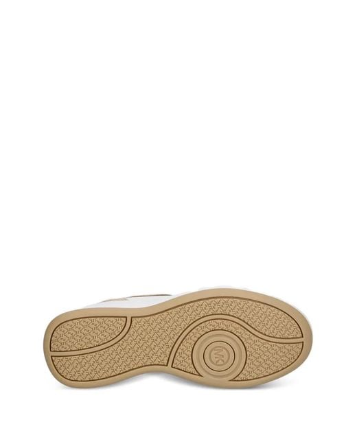 MICHAEL Michael Kors White Logo-Print Snakeskin-Effect Sneakers