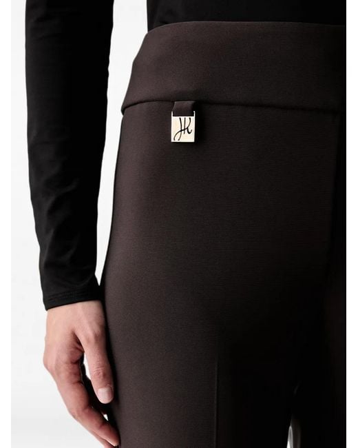 Joseph Ribkoff Black Logo-Plaque Slim-Fit Trousers