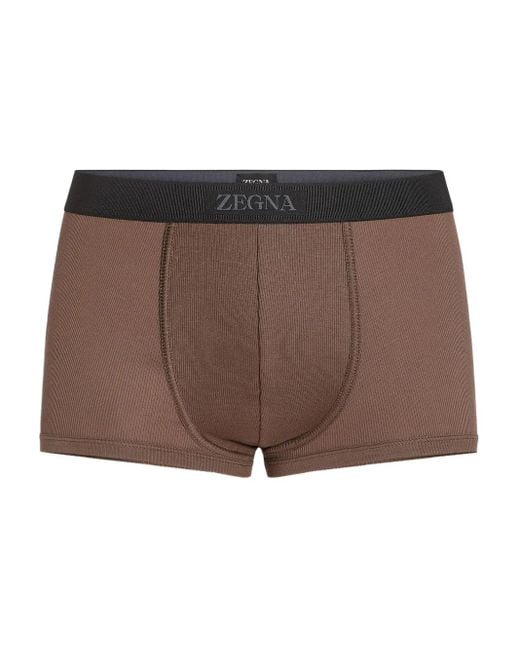 Boxer En Coton À Design Nervuré Zegna pour homme en coloris Brown