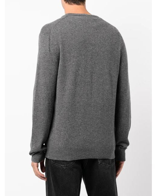 COMME DES GARÇONS PLAY Gray V-Neck Knitted Heart Jumper for men