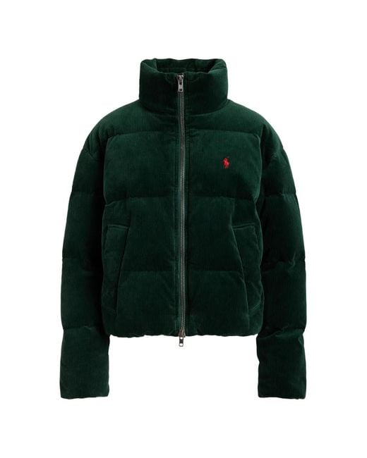 Polo Ralph Lauren Green Corduroy Puffer Coat