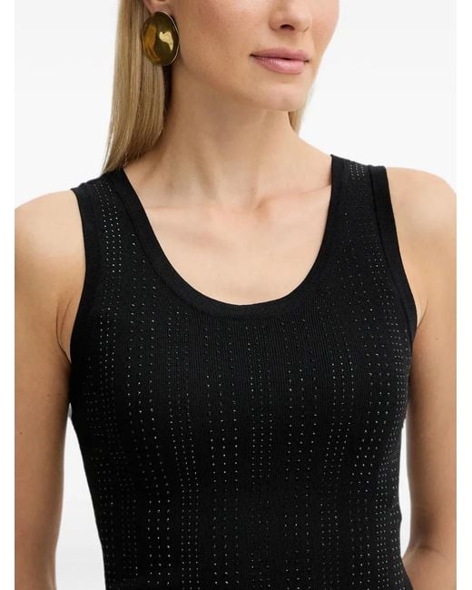 Fracomina Black Ribbed Tank Top